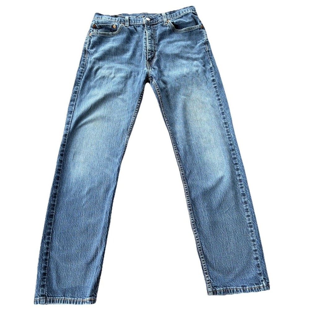 Levi’s 505 Jeans Mens 36x32 Straight Leg Denim Vintage Medium Wash Blue